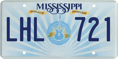 MS license plate LHL721