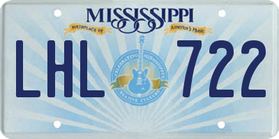 MS license plate LHL722