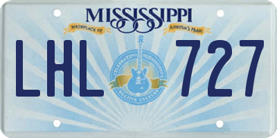 MS license plate LHL727