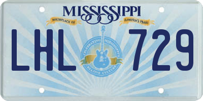 MS license plate LHL729