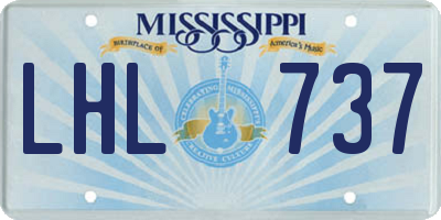 MS license plate LHL737
