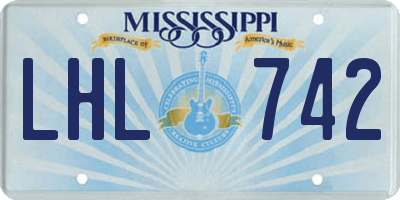 MS license plate LHL742