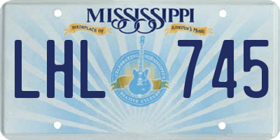 MS license plate LHL745