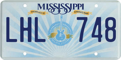 MS license plate LHL748