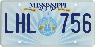 MS license plate LHL756