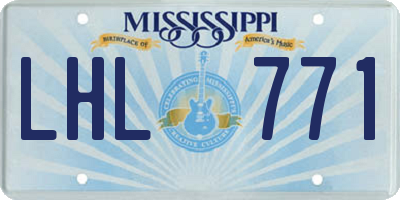 MS license plate LHL771
