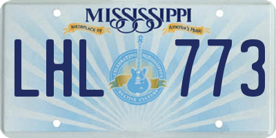 MS license plate LHL773