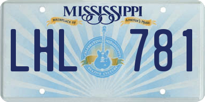 MS license plate LHL781