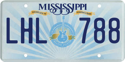 MS license plate LHL788