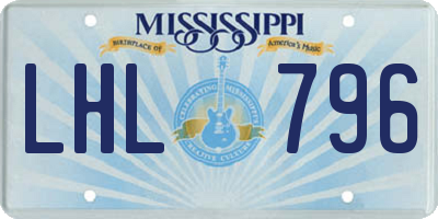MS license plate LHL796