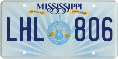 MS license plate LHL806