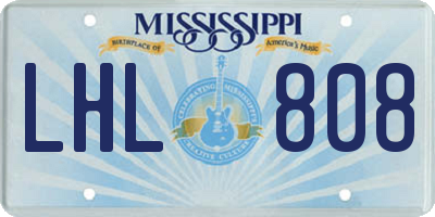 MS license plate LHL808