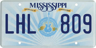 MS license plate LHL809