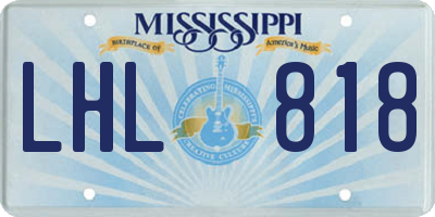 MS license plate LHL818