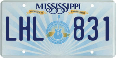 MS license plate LHL831