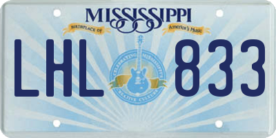 MS license plate LHL833