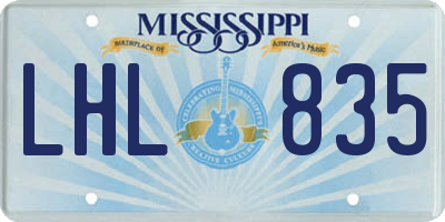 MS license plate LHL835