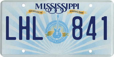 MS license plate LHL841