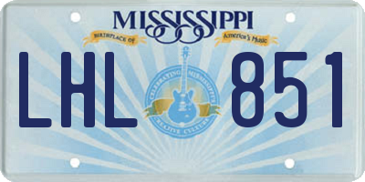 MS license plate LHL851