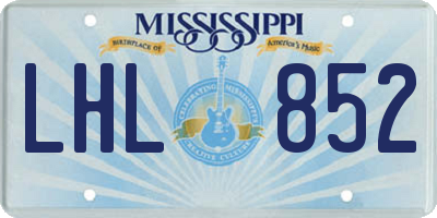 MS license plate LHL852