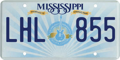 MS license plate LHL855