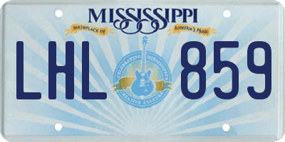 MS license plate LHL859