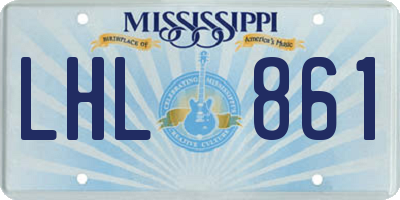 MS license plate LHL861