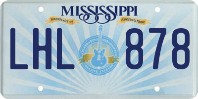 MS license plate LHL878