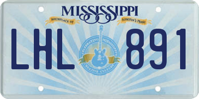 MS license plate LHL891