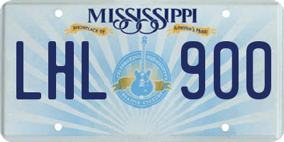 MS license plate LHL900