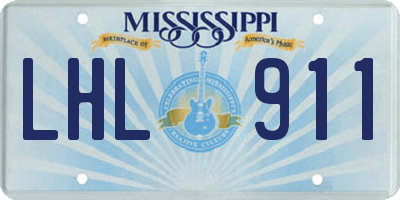 MS license plate LHL911