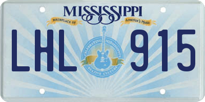 MS license plate LHL915
