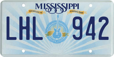 MS license plate LHL942