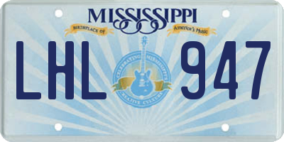 MS license plate LHL947