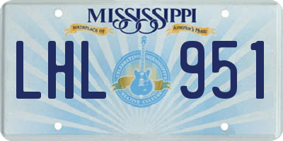 MS license plate LHL951