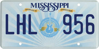 MS license plate LHL956