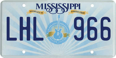 MS license plate LHL966