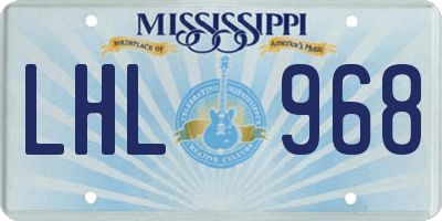MS license plate LHL968