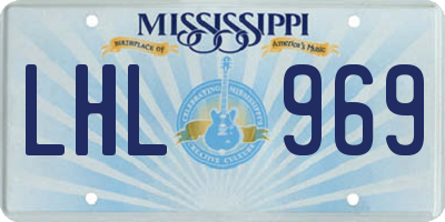 MS license plate LHL969