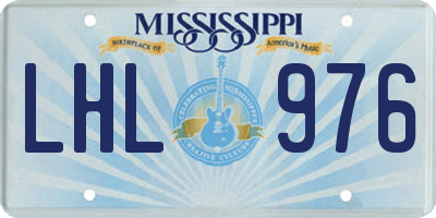 MS license plate LHL976