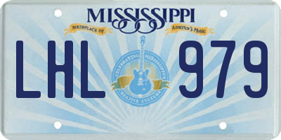 MS license plate LHL979