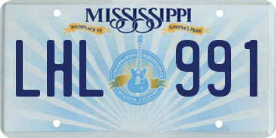 MS license plate LHL991