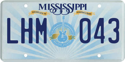 MS license plate LHM043