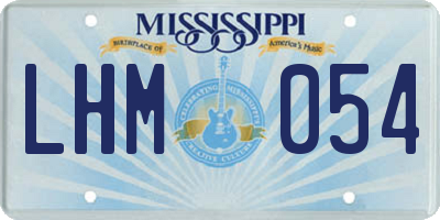MS license plate LHM054