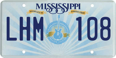 MS license plate LHM108