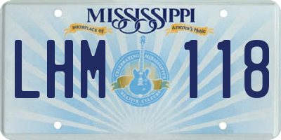 MS license plate LHM118