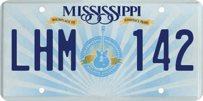 MS license plate LHM142