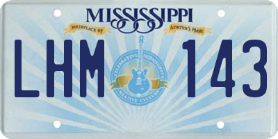 MS license plate LHM143
