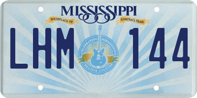 MS license plate LHM144