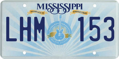 MS license plate LHM153